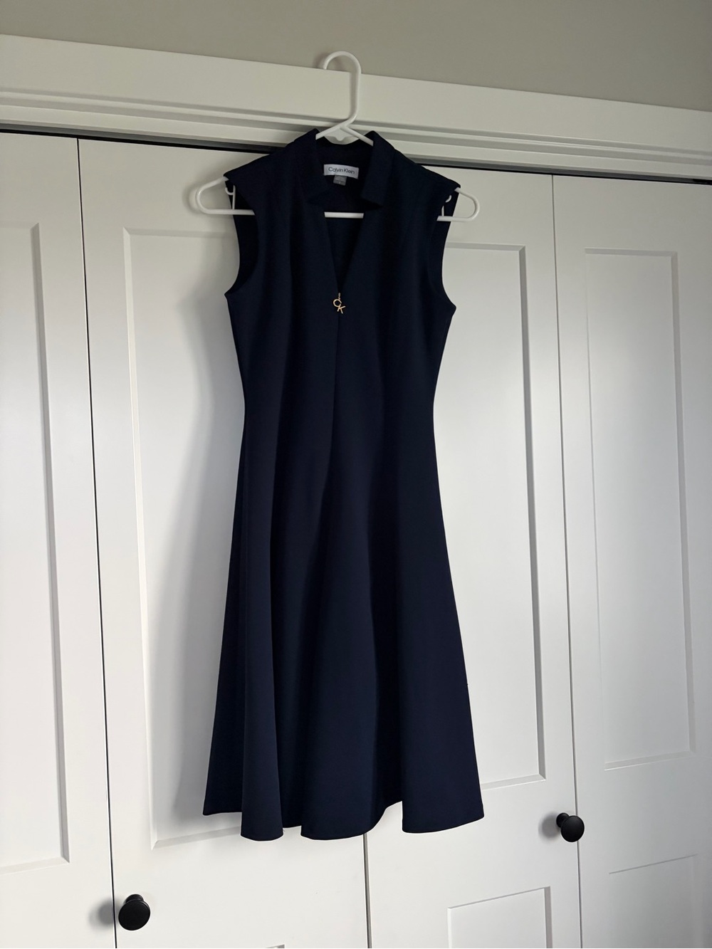 Calvin Klein dress a-line knee length navy size 2